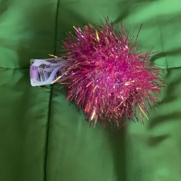 (1) Holographic Tinsel Pom Pom Purse Accessory - Picture 6 of 8